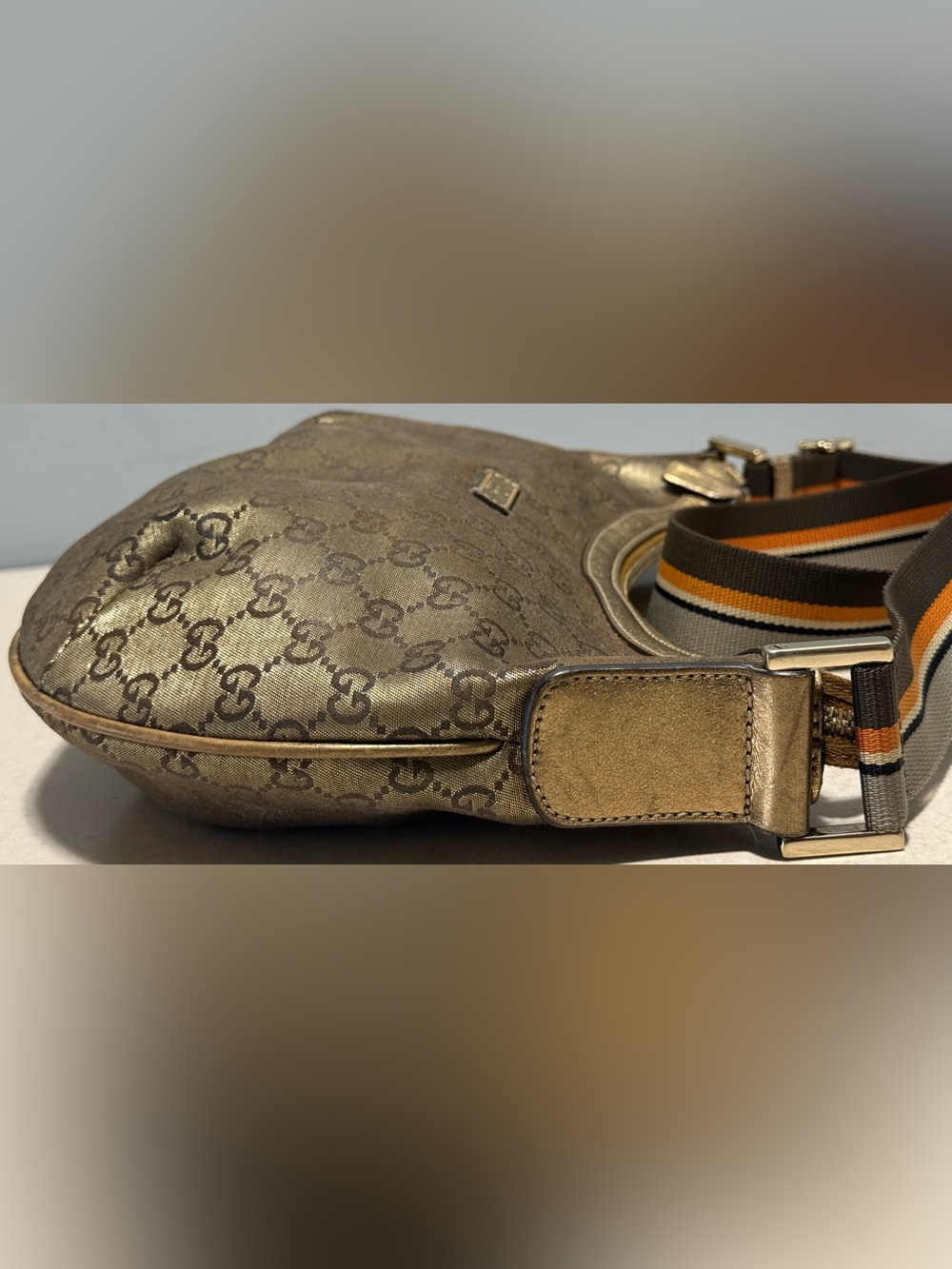 Gucci Vintage GG Hobo Crossbody Bag Canvas - Picture 6 of 16